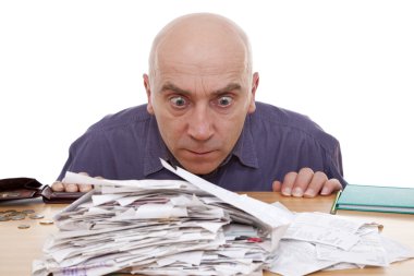 Man and receipts clipart