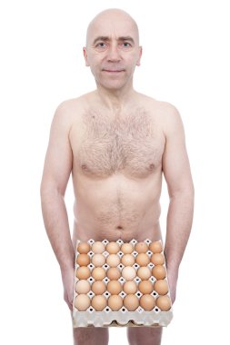 Men with eggs clipart