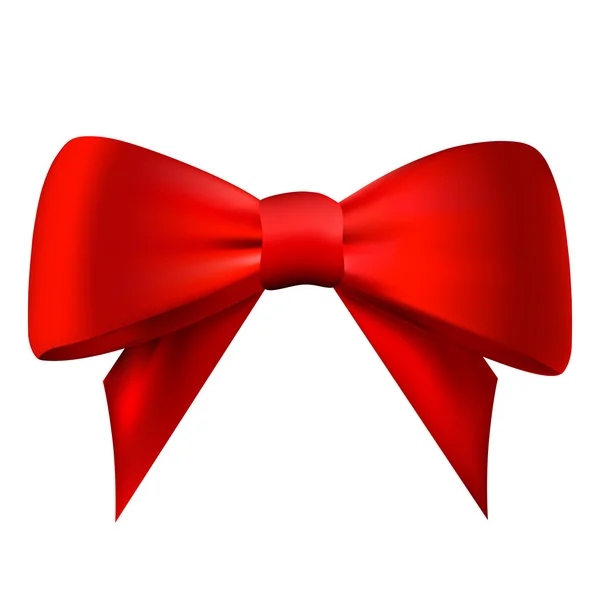 白い背景上に分離されて現実的な赤い弓 — ストックベクタ