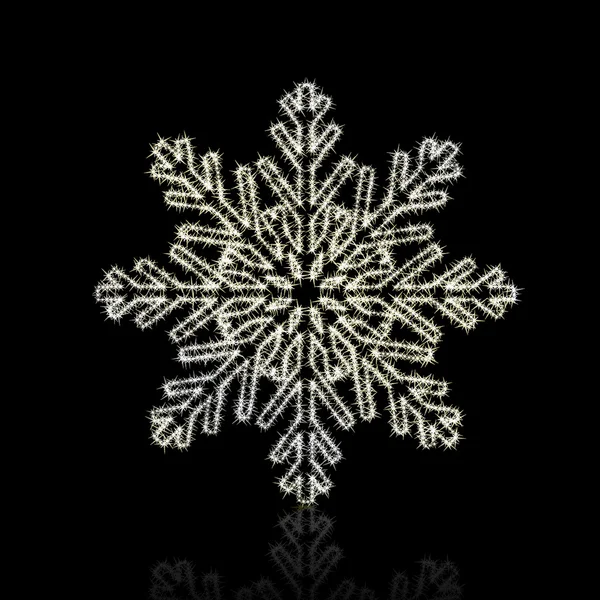 ブラックを背景にクリスマスの雪の結晶 — ストックベクタ