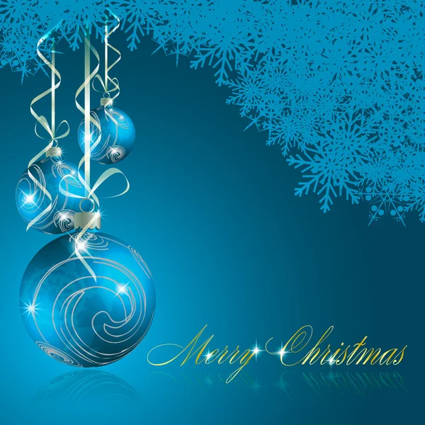 青いメリー クリスマス背景 — ストックベクタ