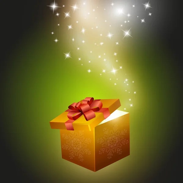 Goldene Geschenk-Box abstrakten Hintergrund — Stockvektor