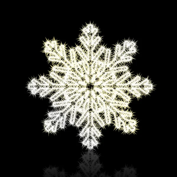 Χριστουγεννιάτικη νιφάδα χιονιού σε μαύρο φόντο — Διανυσματικό Αρχείο