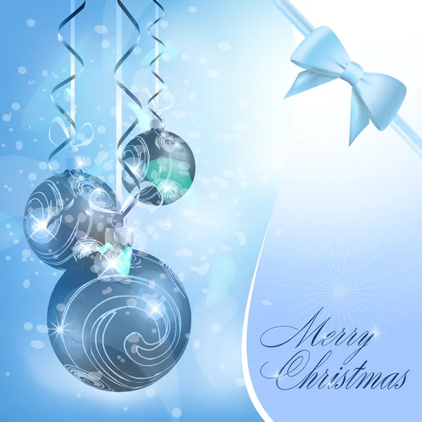 Weihnachtskugeln auf blauem Hintergrund — Stockvektor