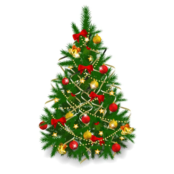 Weihnachtsbaum auf weißem Hintergrund — Stockvektor