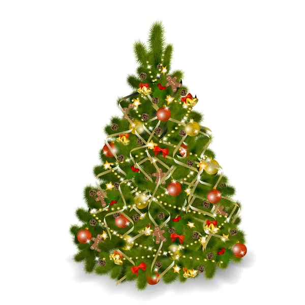 Weihnachtsbaum auf weißem Hintergrund — Stockvektor