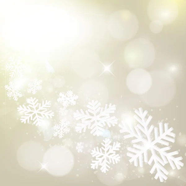 Fundo de inverno cinza abstrato com flocos de neve e estrelas —  Vetores de Stock
