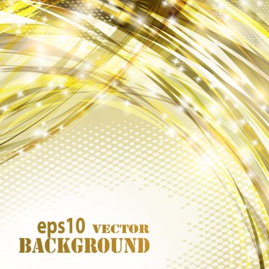 Abstract golden curves background clipart