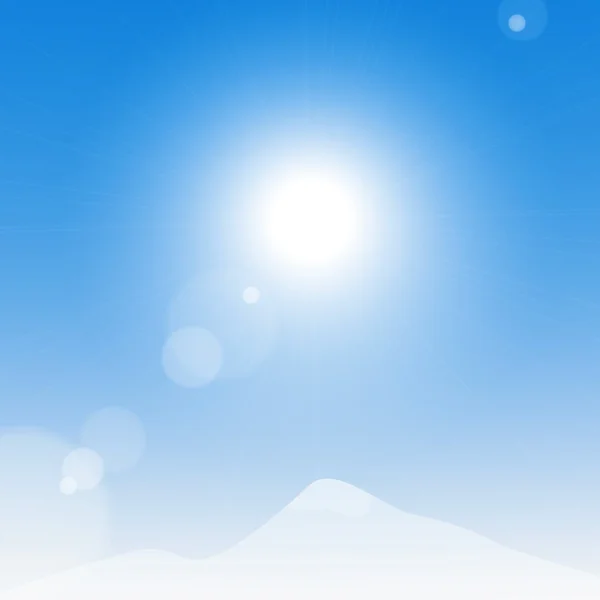 Sol Sobre Las Montañas Cielo Azul Vector Eps10 Ilustración — Archivo Imágenes Vectoriales