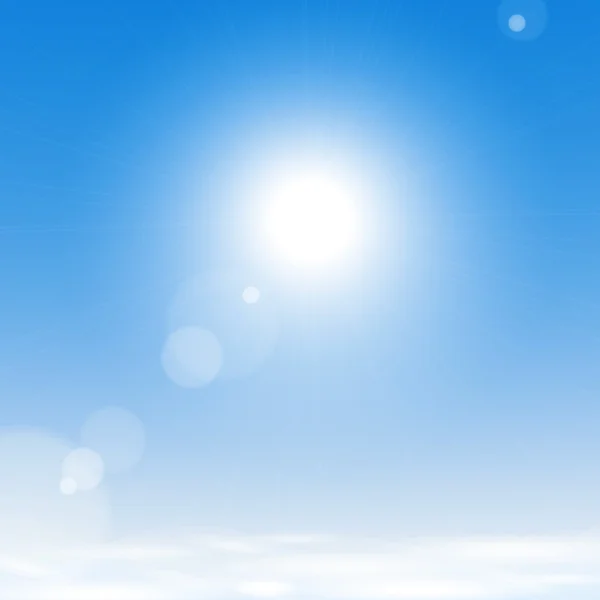 Sole Sopra Nuvole Nel Cielo Blu Illustrazione Delle Eps10 Vettoriali — Vettoriale Stock