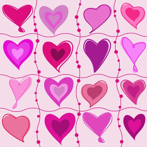 Set of cartoon hearts — Stock Vector