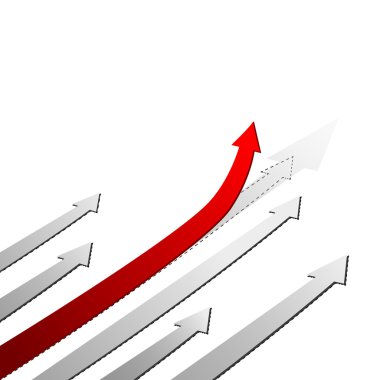 Red arrow up. Success concept clipart