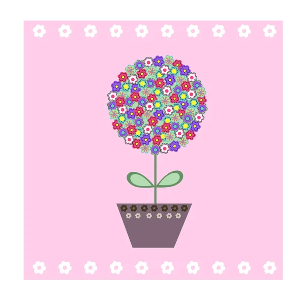 Ansichtkaart met schattige bloemen — Stockvector