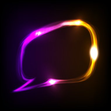 Abstract colorful neon speech bubble clipart