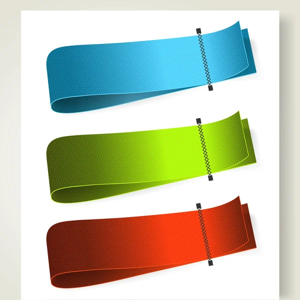 Ensemble d'étiquettes textiles colorées — Image vectorielle