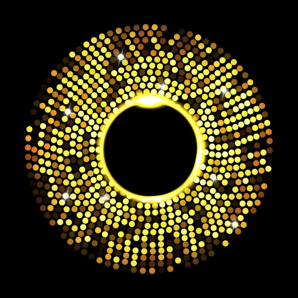Αφηρημένη χρυσή κουκκίδες σε μαύρο φόντο — Διανυσματικό Αρχείο