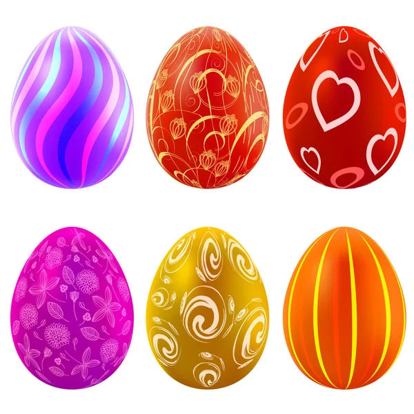 Sada barevných velikonočních vajec — Stockový vektor
