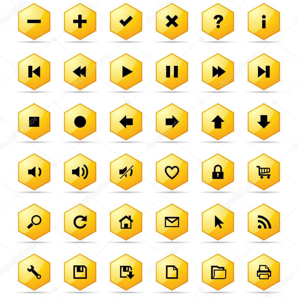 Honeycomb buttons set