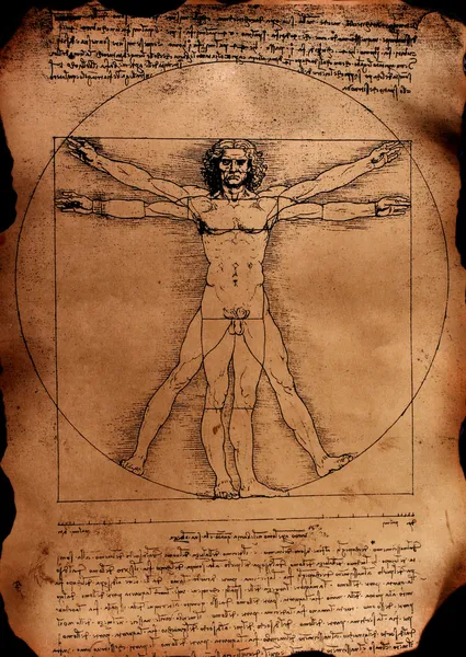 Photo of the Vitruvian Man by Leonardo — Stock Photo, Image