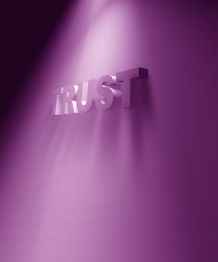 3D rendered TRUST text clipart