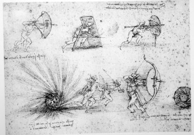 Leonardo's engineering drawing clipart