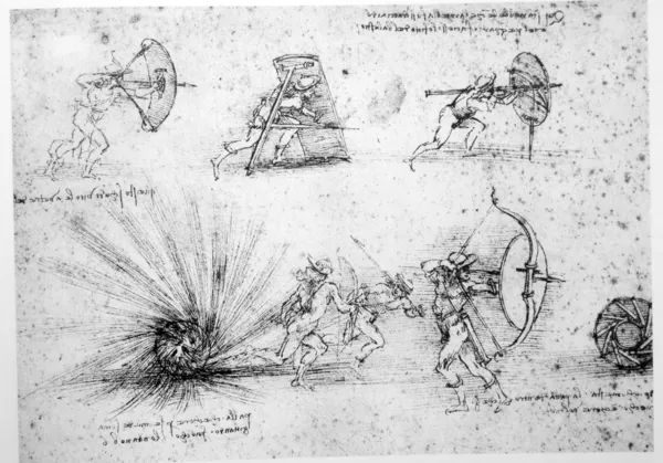 Leonardo のエンジニア リング図面 — ストック写真