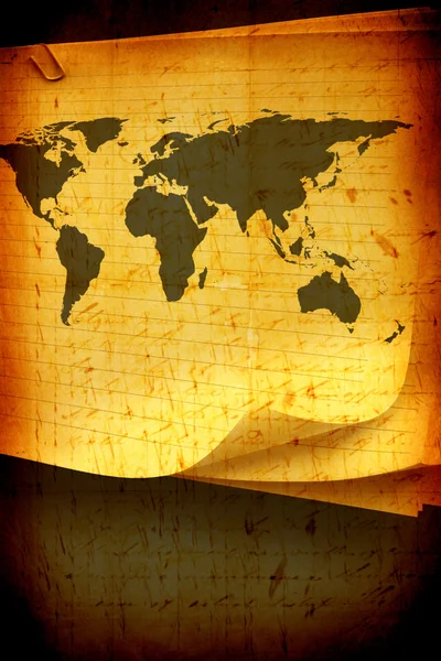 Винтажная карта мира — стоковое фото