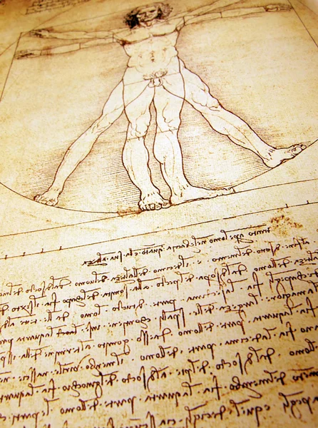 Foto del hombre de Vitruvio de Leonardo Da Vinci — Foto de Stock
