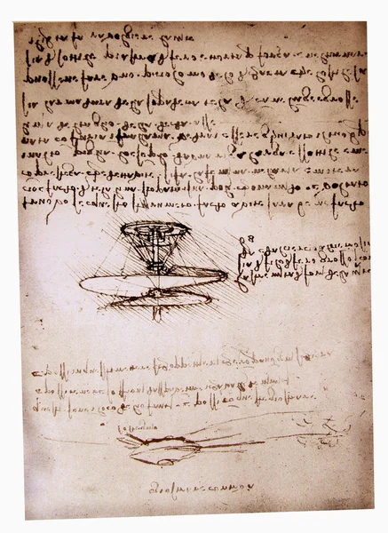 Leonardo Da Vinci dibujo de ingeniería —  Fotos de Stock