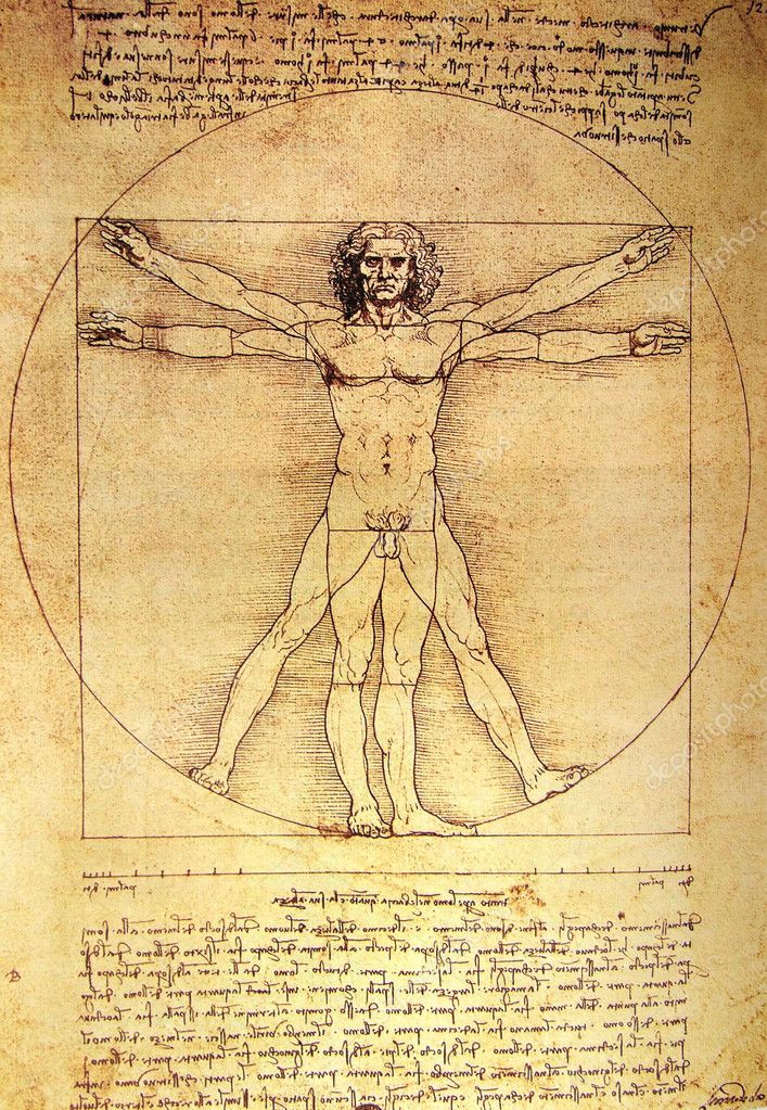 Photo of the Vitruvian Man by Leonardo Da Vinci — Stock Photo