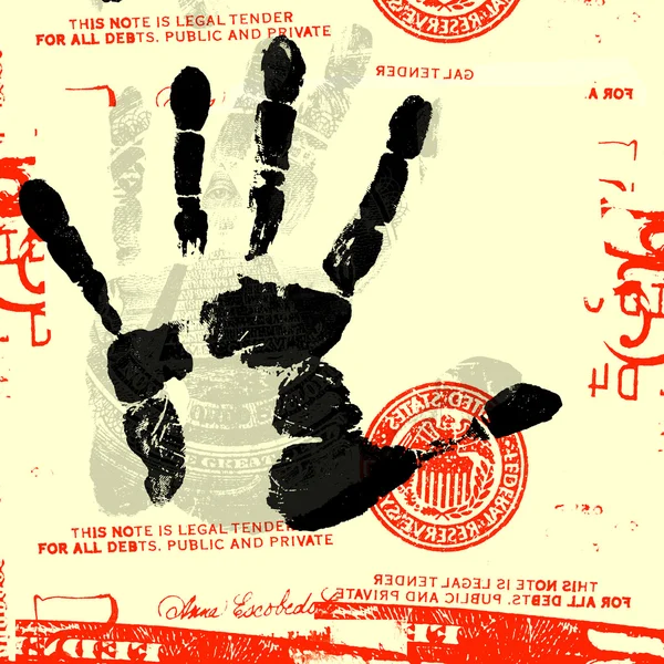 Ludzką ręką z nami Dolar znaki — Zdjęcie stockowe