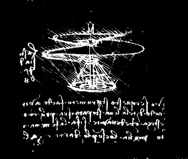 Leonardo'nın Da Vinci Mühendislik Çizim — Stok fotoğraf