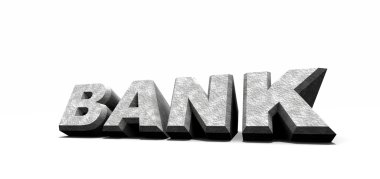 Bank word , 3d animation art clipart