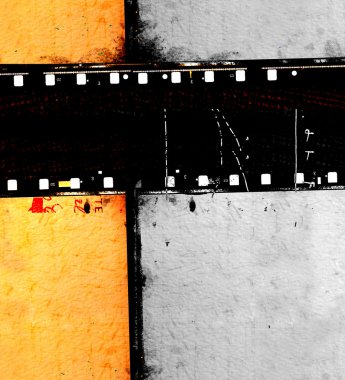 Close up of vintage movie film strips clipart