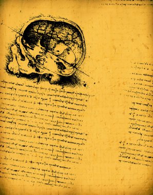 Leonardo'nın Da Vinci mühendislik ve anatomi çizimi