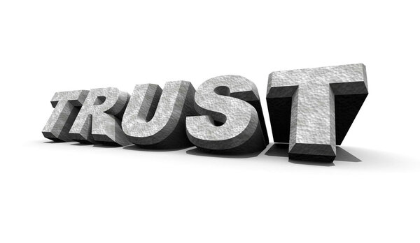 3D rendered TRUST text,3D art
