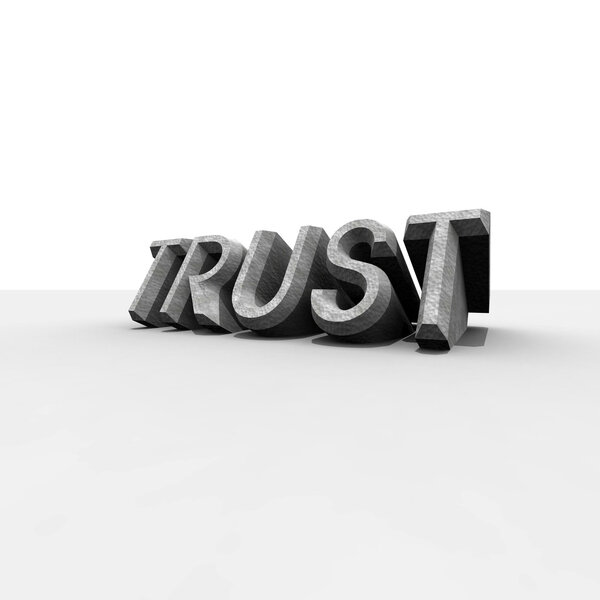 3D rendered TRUST text,3D art