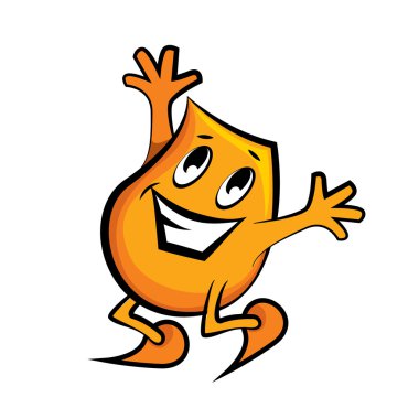 Cartoon character Blinky happy and jumping, vector illustration clipart