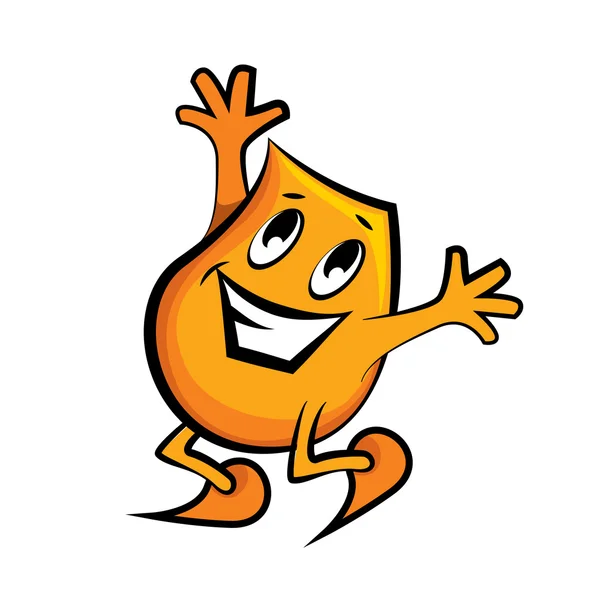 Cartoon Character Blinky Happy Jumping Vector Illustration — Stock Vector