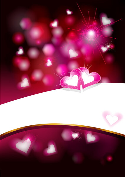 Valentine`s background with hearts and place for text, eps10 vector illustration