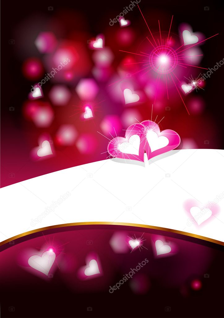 Valentine`s background with hearts and place for text, eps10 vector illustration