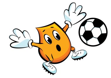 Blinky playing soccer clipart