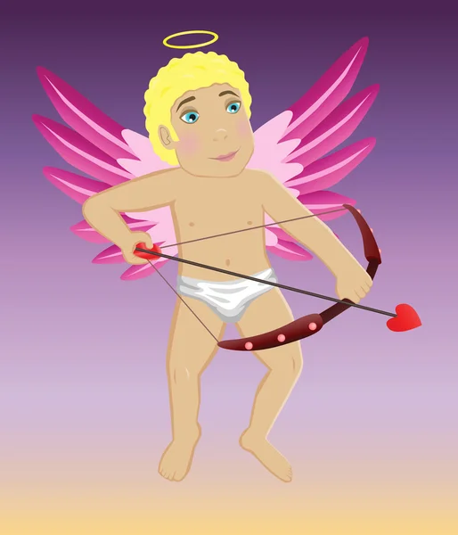 Cupido pronto atirar flecha —  Vetores de Stock