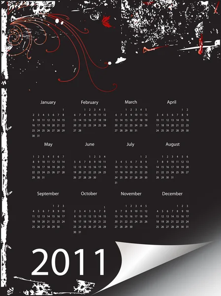 Календарь 2011 года — стоковый вектор