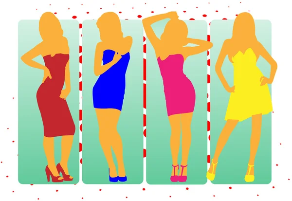 Femme en robe de couleur — Image vectorielle