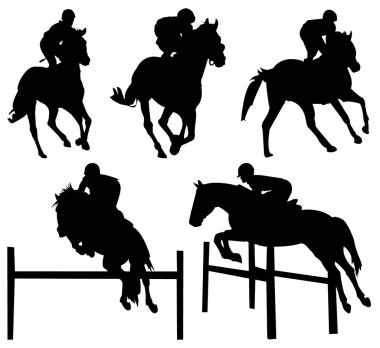 Horses silhouette collection - vector clipart