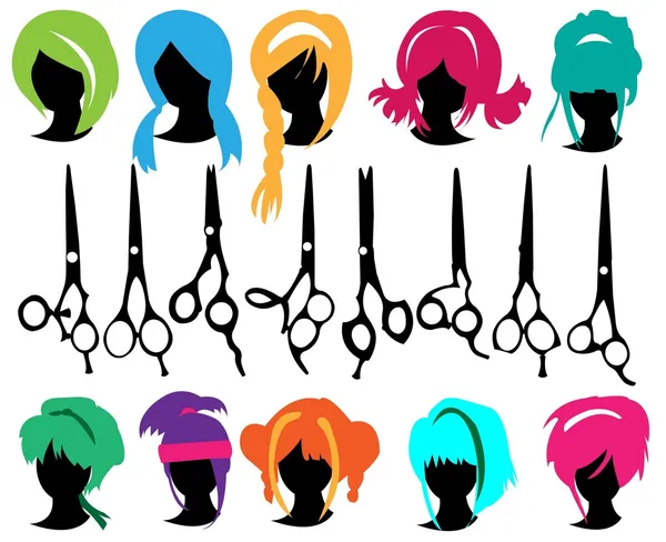 Símbolos del cabello — Archivo Imágenes Vectoriales
