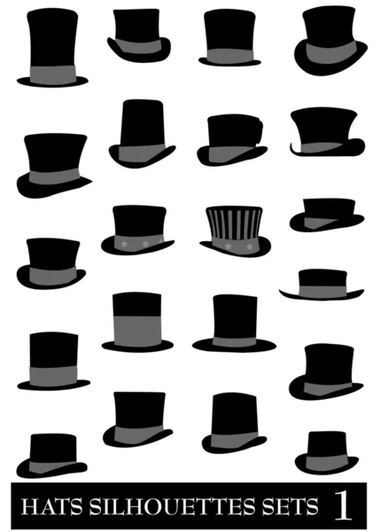 Siluetas moda sombrero vector — Archivo Imágenes Vectoriales