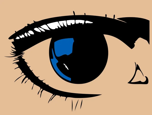 Beautiful female blue eye — Stock Vector