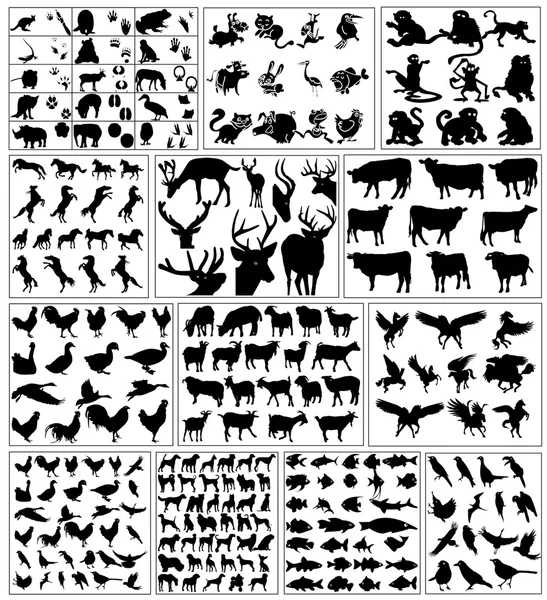 Siluetas animales — Archivo Imágenes Vectoriales